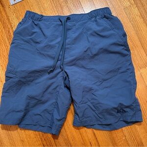 Men's REI BLUE LINED MESH DRAWSTRING SHORTS SIZE LARGE  POCKETS (b2)